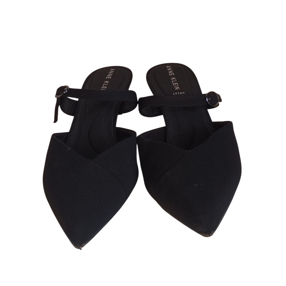 Women's Anne Klein iflex Black Slinkback Fabric Heels Size 7.5